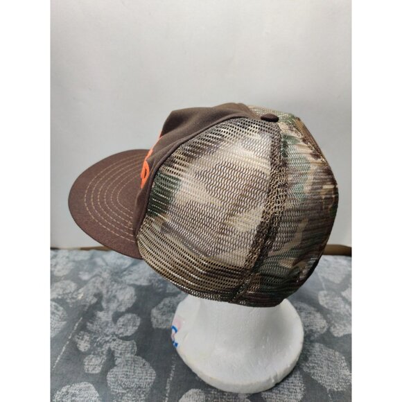 "Buck Stop" Embossed Mesh Back Flat Brim Adjustable Snapback Hat USA Vintage - Picture 8 of 11